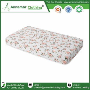 Juego de sábanas de cuna de bebé de algodón estándar liso e impreso de un solo Jersey orgánico 100, Sábana de cuna ajustada personalizada de alta calidad - Product Image 6