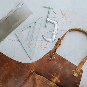 Toile de cire à l'huile avec tablier sans manches en cuir pour barbecue en plein air pour jardinage - Product Image 3