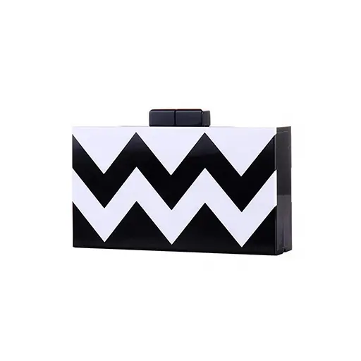 Black and White Wave Resin Women Evening Clutch Bags