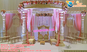 ภาพตัดปะสไตล์โรมันสีขาวแบบพกพาภาพฝันผ้าใยไฟเบอร์แกะสลักสำหรับงานแต่งงานในวันพิเศษของคุณ - Product Image 3