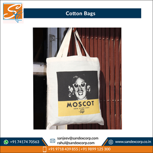 Amplia demanda de bolsas de compras impresas de algodón cardado 100% con patrón atractivo de alta calidad al por mayor en la India - Product Image 5