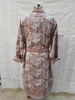 Kimono en tissu imprimé de qualité supérieure avec ceinture à nouer, robe de chambre réversible matelassée, confortable pour dormir et se préparer