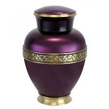 โกศโลหะโบราณแกะสลักสีทองและสีฟ้าสำหรับเก็บขี้เถ้าสำหรับผู้ใหญ่แบบยุโรป - Product Image 3