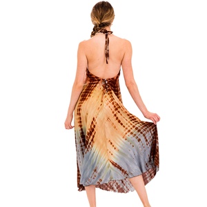 Backless fashion women long casual <strong>dress</strong> tie dye V-neck <strong>string</strong> beach <strong>dresses</strong> - Product Image 5