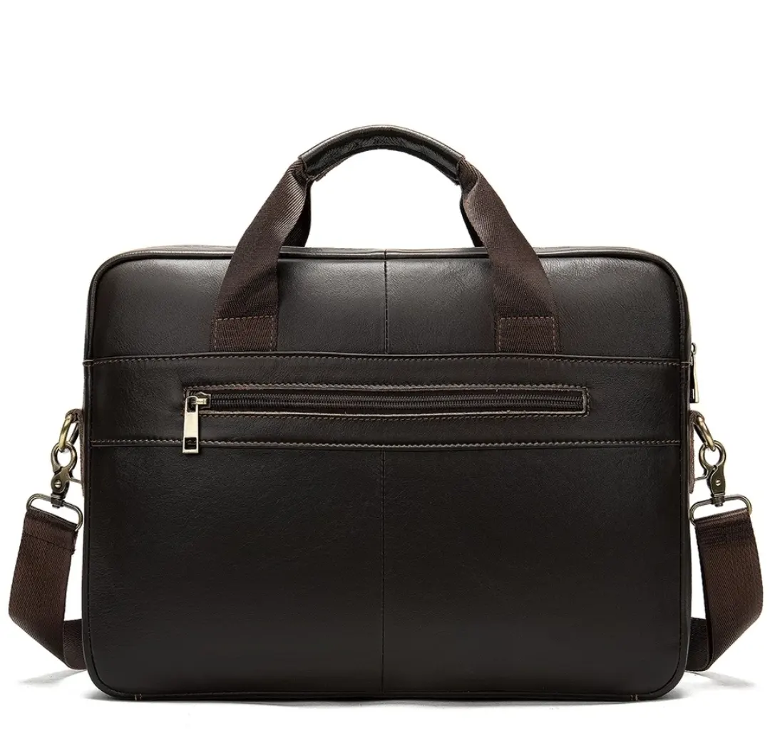 New Fashion leather messenger bag documents shoulder leather briefcase men hot sale classic men laptop briefcase bag