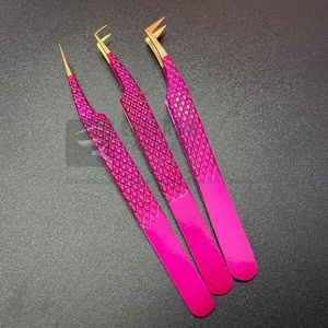 แหนบต่อขนตาปลอมจากญี่ปุ่นสีทองทนทานต่อขนตาเพิ่มวอลลุ่มแหนบสำหรับต่อขนตา - Product Image 6