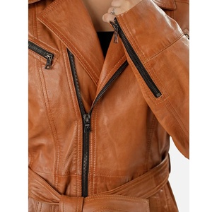 PIHA SPORTS <b>Classic</b> Women's Genuine Sheep Leather Motorcycle Jacket-Windproof & Quick Dry Winter - Product Image 4