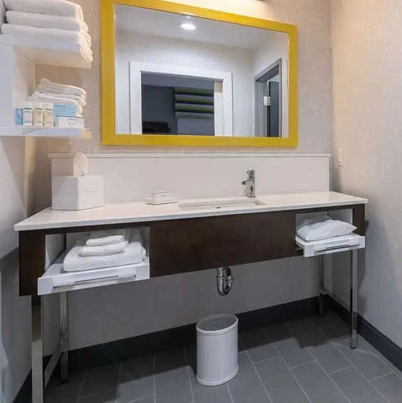 אמריקאי שרשרת מלון המפטון פונדק אמבטיה יהירות בסיס כרום פלדת תמיכה מלון ריהוט