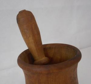 Juego de mortero y mortero de madera de primera calidad para moler hierbas y especias, ideal para restaurantes, hoteles, utensilios de cocina y vajilla para el hogar - Product Image 3