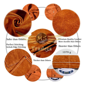 New Arrival High Quality Custom Heat Flame Resistant Heavy Duty Welding Leather Work Shop Tool Apron Ladies Men's Aprons - Product Image 6