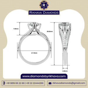 Rikhava Original 10K Oro Blanco Solitario Anillo de diamantes Premium Diamantes de alta pureza Diamantes - Product Image 2