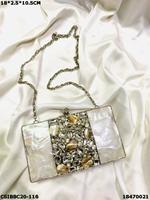 Pochette de nacre en laiton faite à la main de créateur Sac de soirée de mariage exclusif pour dames