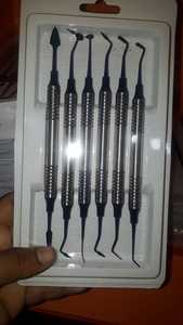 Ensemble d'instruments de spatule de remplissage composite dentaire à forte demande 6 pièces bleu titane CE ISO approuvé - Product Image 6