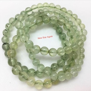Pulsera de Prehnita y Ágata Estrellada Pulida de Última Colección, Marca NEW STAR AGATE, para Venta al por Mayor, Cristal Feng Shui - Product Image 1