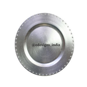 Assiette décorative en cuivre martelé, faite à la main, vente en gros, dessous de table, vaisselle design créatif - Product Image 3