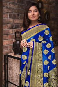 Bollywood Designer Saree Designer Miroir Travail Fleur Conception Doux Soie Tissu Impression Numérique Marron Couleur Sari avec Blouse Inde Vêtement - Product Image 6