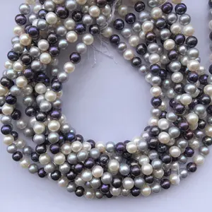 Pronto Para Comprar 10mm Natural Colorido Freshwater Pearl Gemstone Suave Rodada Beads Strand De Atacado Gemstone Fornecedor