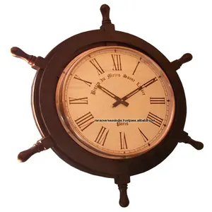 Orologio da parete in legno stile ruota nautico per casa, ufficio, Hotel, bar e ristorante