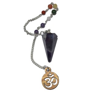 Pendules pour Chakra à facettes, vente en gros, améthyste, 12 pendules - Product Image 1