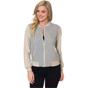 Women's XL Plus Size Reversible <b>Quilted</b> Varsity Jacket Casual Sheep Skin Breathable Cotton Satin Fabric Winter Solid Button Silk - Product Image 2