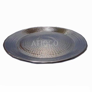 Assiette en aluminium moulé au sable, écologique, avec glaçure craquelée, design rétro, finition miroir, pour noix et fruits - Product Image 4