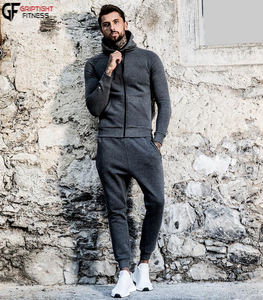 Chándales para hombre 2 piezas Full Zip Hooded Sweatsuits Athletic Jogging Suit Sets con bolsillos Chándal - Product Image 1