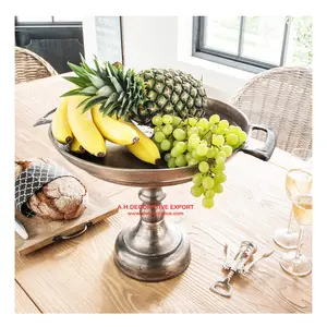 餐具金属水果碗，用于中心件家用餐桌装饰铝上菜碗复古设计可定制碗