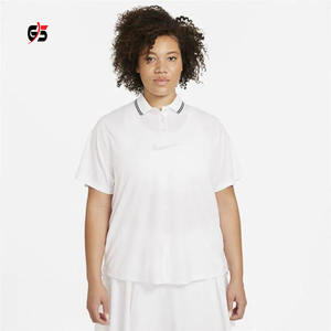 Camiseta de manga corta con cuello vuelto para mujer, camiseta informal de buena calidad con logotipo personalizado, Jersey de algodón 100%, estilo informal - Product Image 6