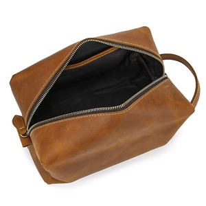 New Design Travel Hand Bag Genuine Leather <b>Storage</b> for <b>Make</b> <b>up</b> Leather Clutch Bags Men Women Large Hand Purse MBF-0548 - Product Image 5