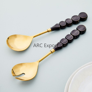 Dernier modèle Design Ensemble de couverts de vaisselle pour la maison Ensemble de couverts en acier inoxydable de première qualité avec poignée en métal en laiton Ensemble de couverts - Product Image 6