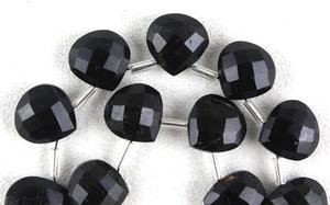 Perles de pierre précieuse de Tourmaline noire naturelle à facettes en forme de cœur, vente en gros, 14 pièces de qualité supérieure - Product Image 4
