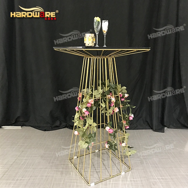 Прямая продажа с завода, мебель для отеля, Золотая рамка из нержавеющей стали, стеклянный барный стол