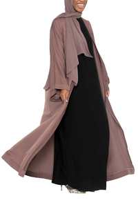 NEW TEA <b>PINK</b> FLAIRY VERY SOFT NIDA MATERIAL GREY BUTTERFLY ABAYA Comfortable <b>Burka</b> Jilbab 2021 / 2022 by AJM TRADE HOUSE - Product Image 2