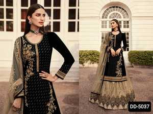 Traje de boda bordado de Georgette para mujer, traje Salwar con borde, indio, paquistaní, Salwar, Kameez - Product Image 6
