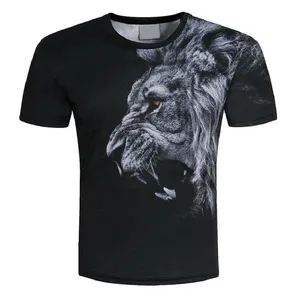 Best Price Breathable Mesh Lion Print Designed Stylish Summer T Shirt OEM Customized Polyester Quick Drying t shirts