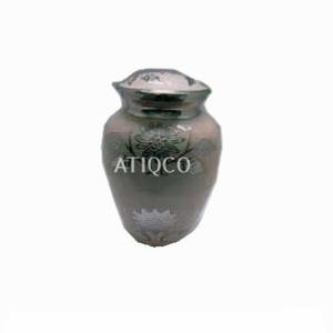 High Quality Elegant Silver Metal Cremation <b>Urn</b> for Human Ashes Memorial Storage for Funeral or Pet Latest & Modern <b>Jar</b> - Product Image 1