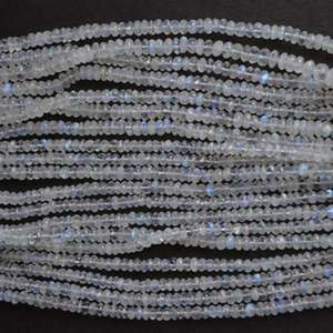 Pierre de lune arc-en-ciel naturelle rondelles à facettes cristal blanc pierres de guérison brin pour la fabrication de bijoux perles - Product Image 2