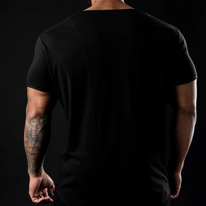 เสื้อยืดลำลองคอกลมแขนสั้นผู้ชาย OEM ผ้าฝ้ายแท้ 100% สีเขียวขุ่น พิมพ์ลายโลโก้ตามสั่ง สวมใส่สบาย - Product Image 3