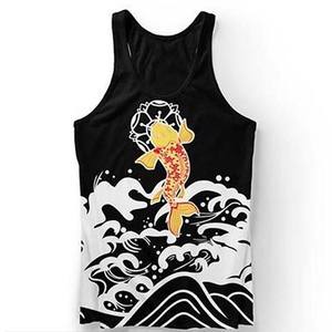<b>Black</b> 3D Unisex Custom Sublimation <b>Tank</b> <b>Top</b> | Plus Size Print Casual 100% Cotton - Product Image 2