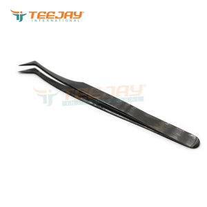 Pinzas para Extensión de Pestañas TEEJAY ELT-334 de Acero Inoxidable de Alta Calidad, Color Plateado, Punta Lisa, Resistentes al Óxido, 12 cm, Color Personalizado - Product Image 6