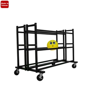 carrito de mano con ruedas <span class=keywords><strong>para</strong></span> almacenamiento de garaje estante de baloncesto <span class=keywords><strong>para</strong></span> balones sala de equipamiento deportivo estad - Product Image 4