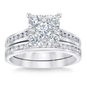 Anillos de diamante de boda a juego exclusivos - Product Image 1