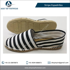 Espadrilles de Style traditionnel, motif à rayures, couleur unie, chaussures plates avec couture en fil de coton - Product Image 5