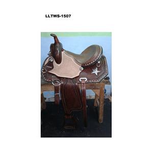 Silla de montar a caballo occidental de cuero genuino de primera calidad, tachuela artesanal duradera con Árbol de madera y plástico, proveedores de confianza - Product Image 3