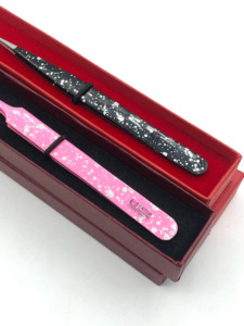 Pince à épiler pour extensions de cils, style nouveau, fine et droite, en acier inoxydable, revêtement en poudre argentée, pointe fine, outil de beauté - Product Image 2