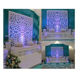 กรอบฉากหลังเวทีงานแต่งงานสีขาวหรูหรา,แผงฉากหลัง Jali ไฟเบอร์สำหรับเวทีงานแต่งงานที่น่าอัศจรรย์ของอินเดีย - Product Image 1