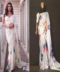 ชุดส่าหรีผ้าไหมพิมพ์ลายดิจิทัลใหม่เสื้อเบลาส์แบบไม่มีตะเข็บสำหรับผู้หญิงเสื้อผ้าสำหรับงานปาร์ตี้ขายส่ง - Product Image 3