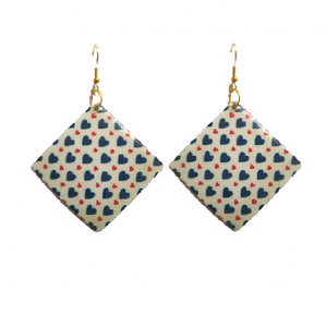 ต่างหูทรงสี่เหลี่ยมเคลือบทองอัลลอยด์เคลือบเงา ดีไซน์ทันสมัยสำหรับผู้หญิง เครื่องประดับคุณภาพงานฝีมือ - Product Image 4