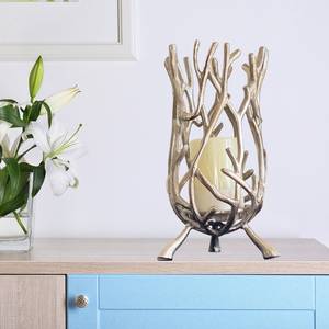 Portavelas de metal con asta de plata rústica hecha a mano para decoraciones navideñas para el hogar - Product Image 3