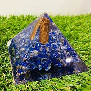 Best Selling Amazon Orgonite Pyramid I Lapis Lazuli Gemstone Orgone Pyramid with Copper Spring